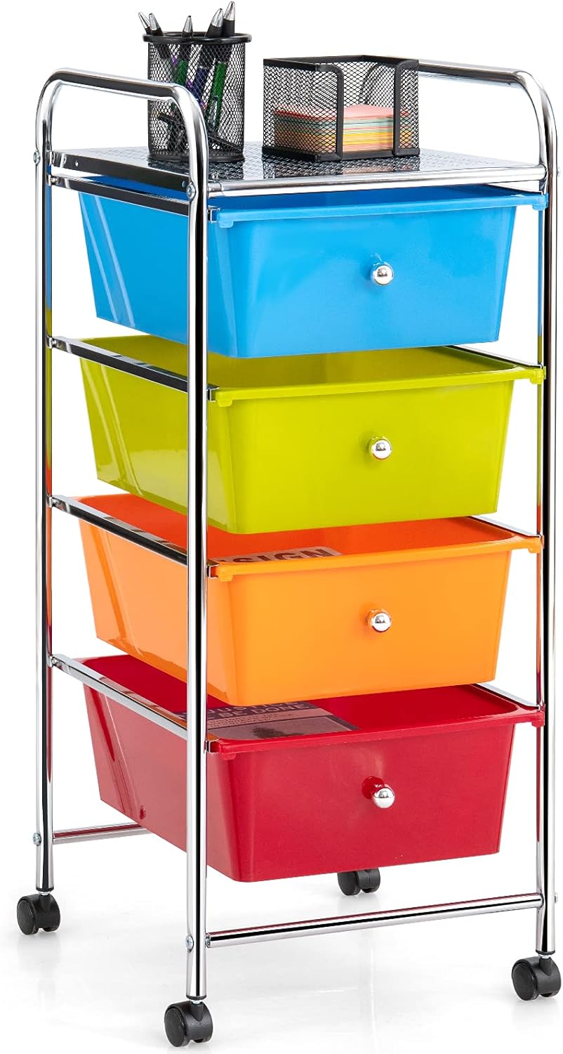 4 Drawer Rolling Storage Cart T84543