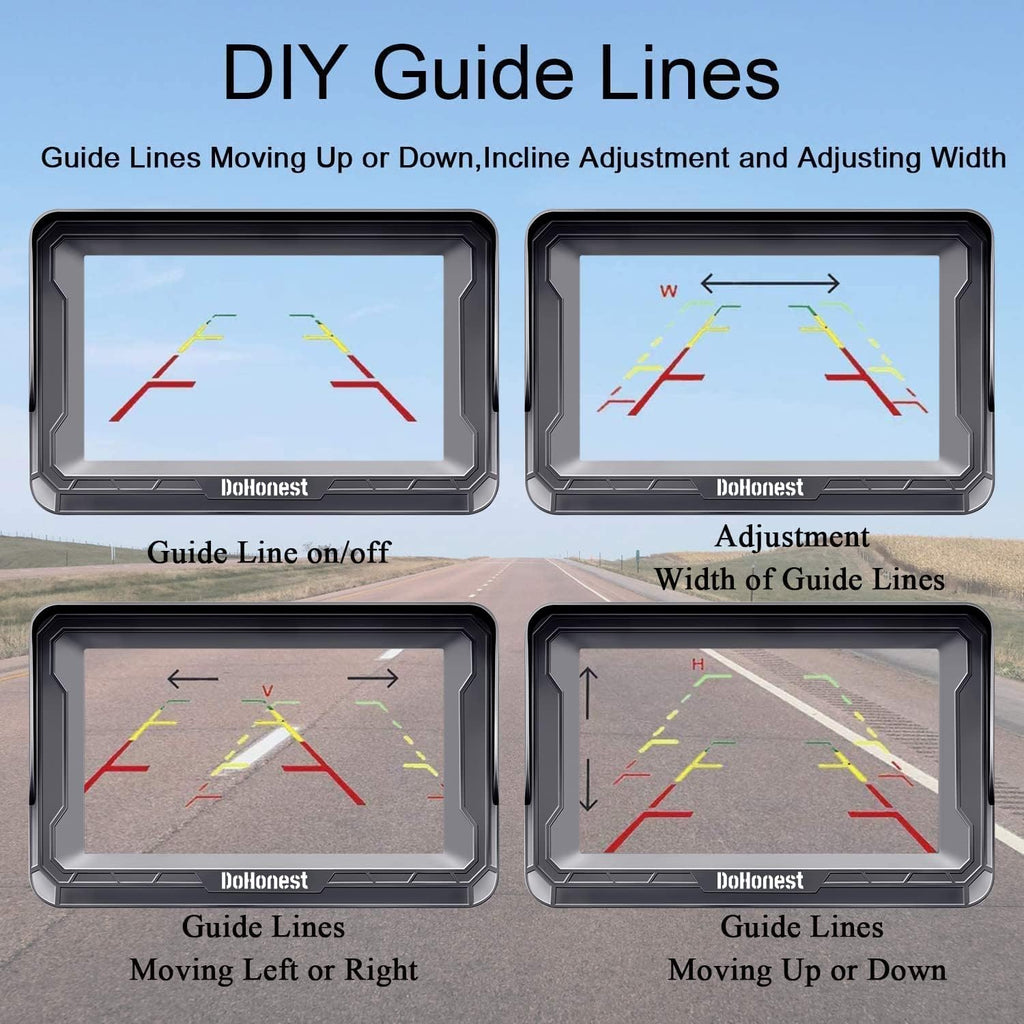 HD 1080P Rear View Monitor Kit Night Vision Waterproof Reverse Camera Pack of 2 Z7465