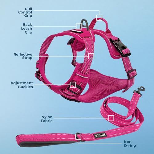 Purple Lattice Adjustable No-Pull Dog Harness Y864296