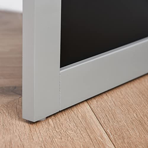 Grey Wall Mount Desk Cabinet with Blackboard and Side Shelf I2982