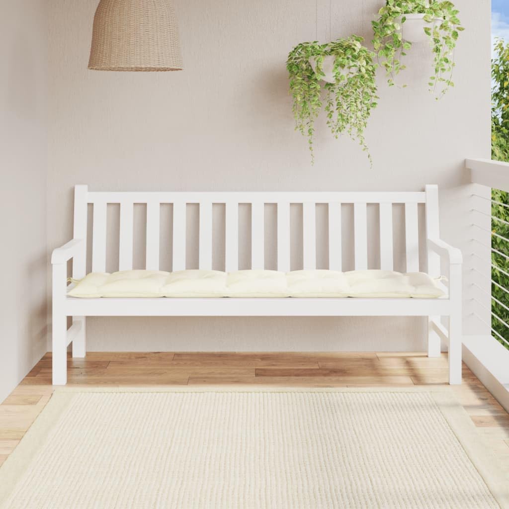 Cream White Oxford Fabric Outdoor Bench Cushion G9954
