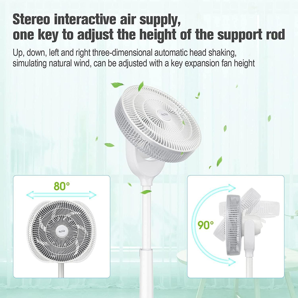 Adjustable Height Oscillating Pedestal Fan with Remote J283458