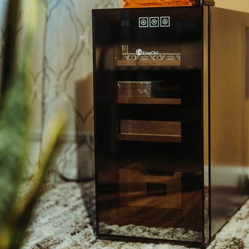 16L Electric Cigar Humidor Cabinet with Spanish Cedar Wood Shelves H8791