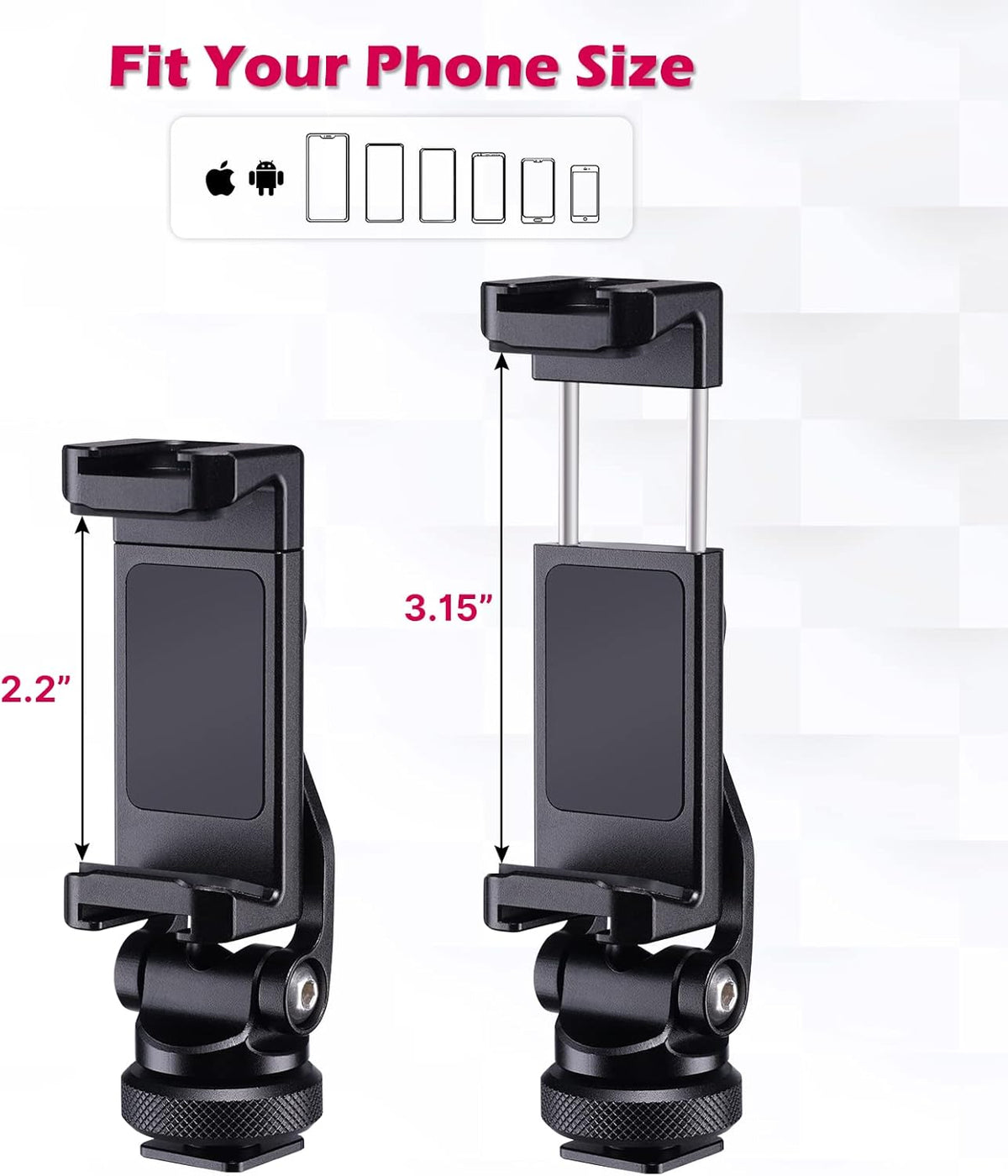 Metal Phone Tripod Mount with 2 Cold Shoe Mount B253249