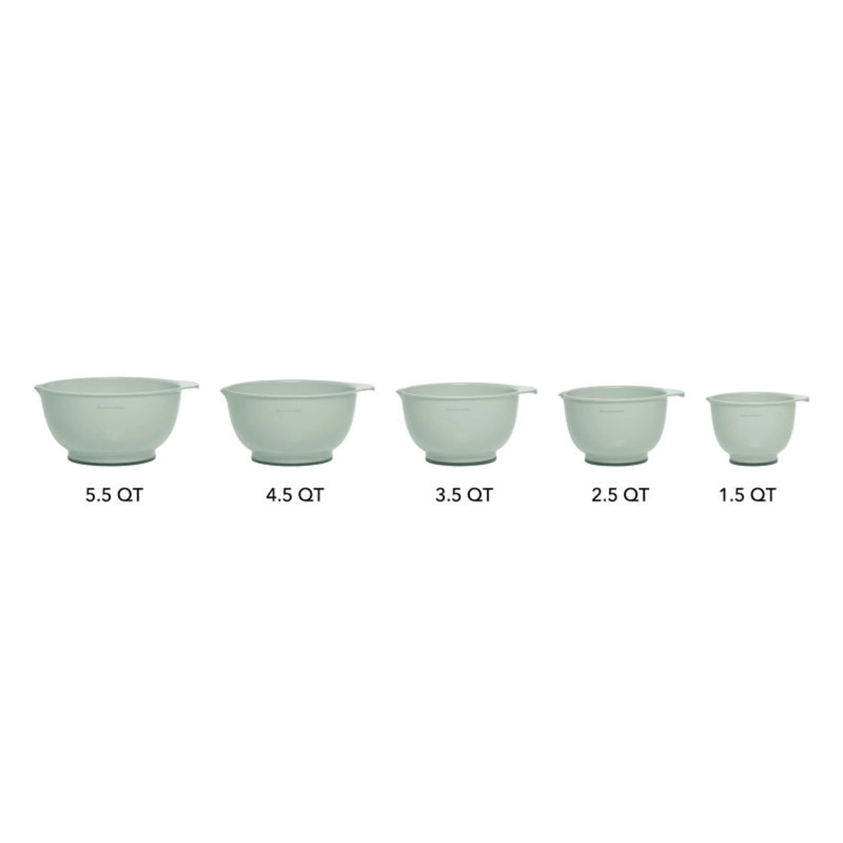 Set of 5 Plastic Mixing Bowls with Rubber Bottom C8703