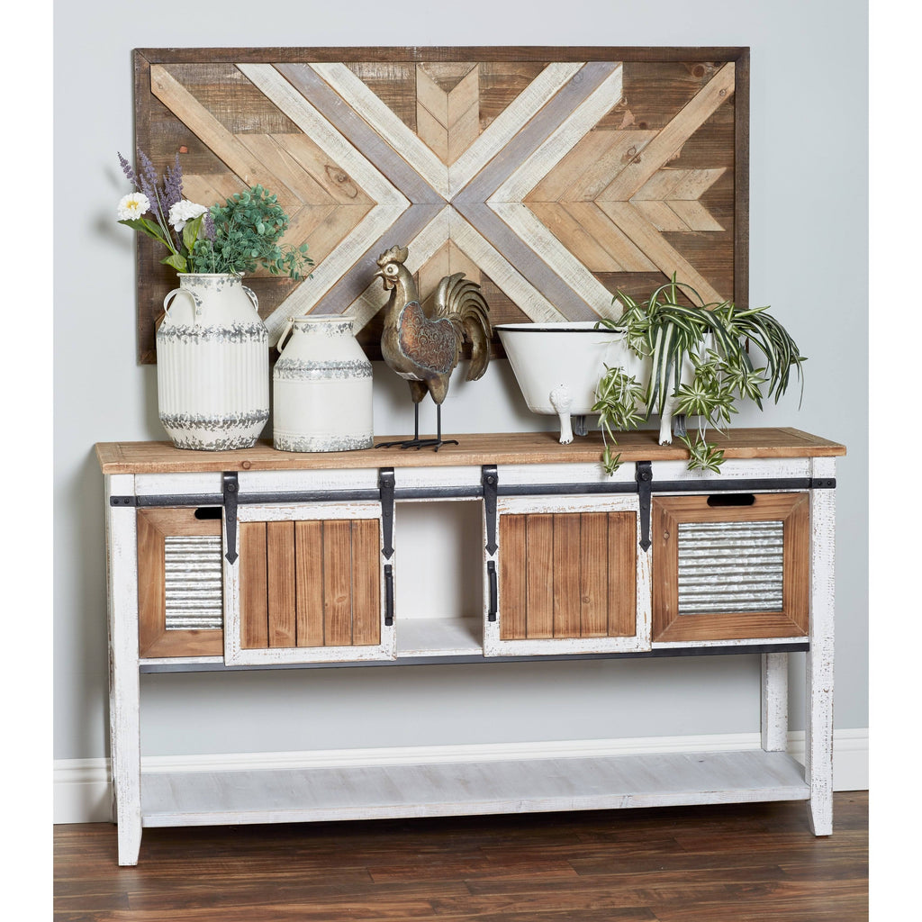 Wood and Metal Console Cabinet F8018