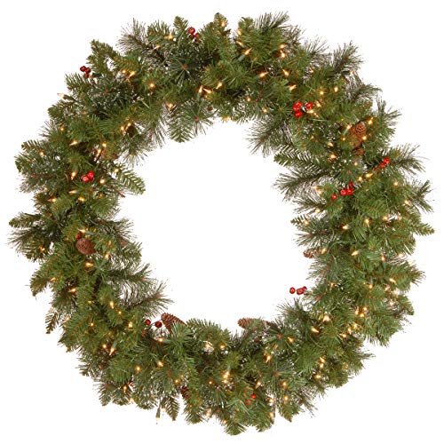 30 in Pre-Lit Artificial Christmas Wreath with 70 Clear Lights V27779