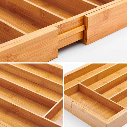 Bamboo Cutlery Tray Silverware Drawer Dividers D98819