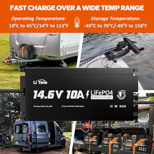 14.6V 10A LiFePO4 Onboard Charger with LED Indicator Y523