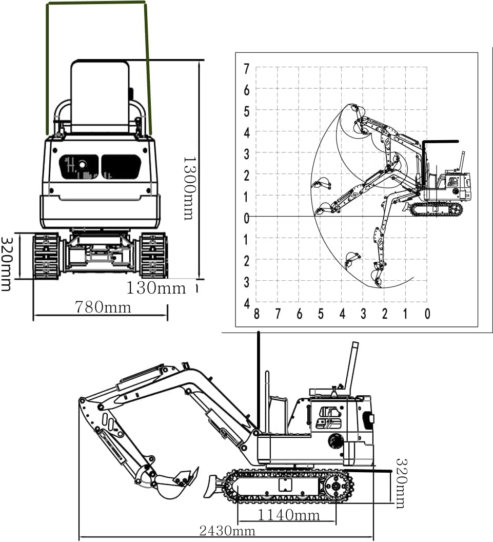 Mini Excavator Gas Engine Crawler Excavator R8119