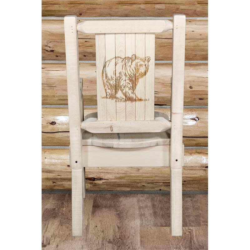 Laser Engraved Bear Design Captain's Chair U571
