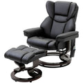 Black Faux Leather Remote Massage Recliner Chair with Ottoman M39815