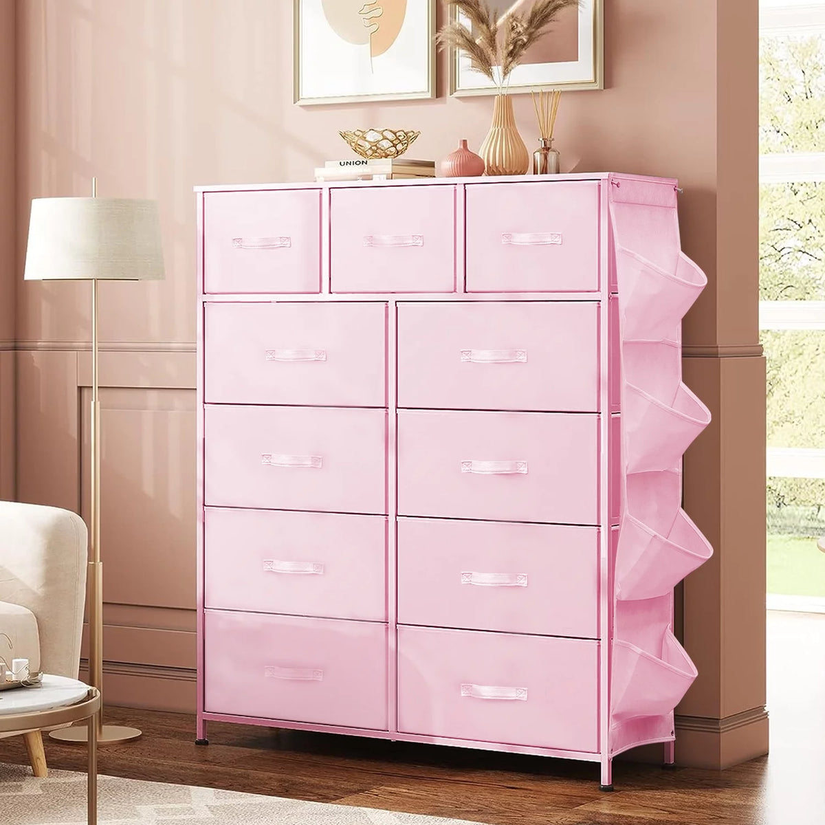 Pink 11 Drawer Chest of Drawers C38819
