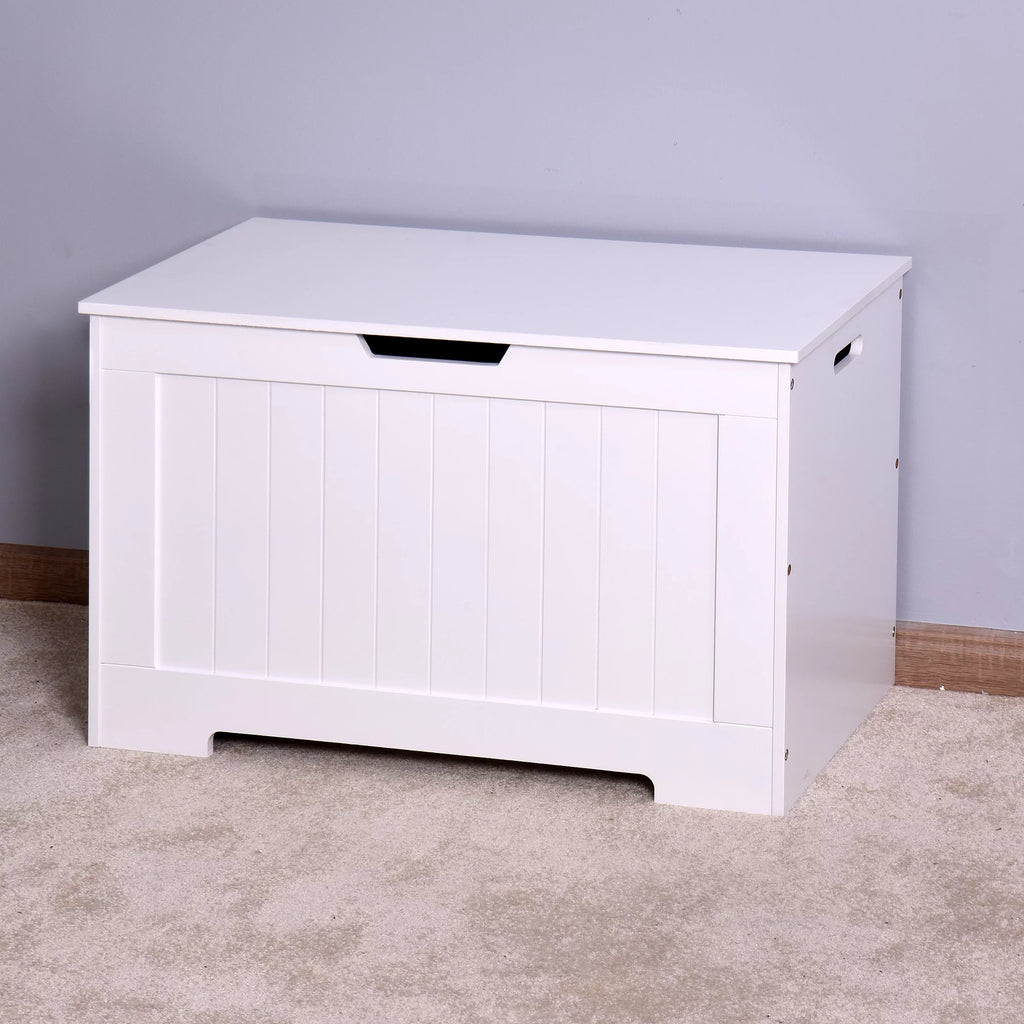 White Lift Top Storage Bench with Safety Hinge K396