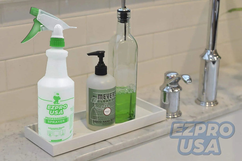 Green 24 oz Empty Plastic Spray Bottle 4 Pack T9379