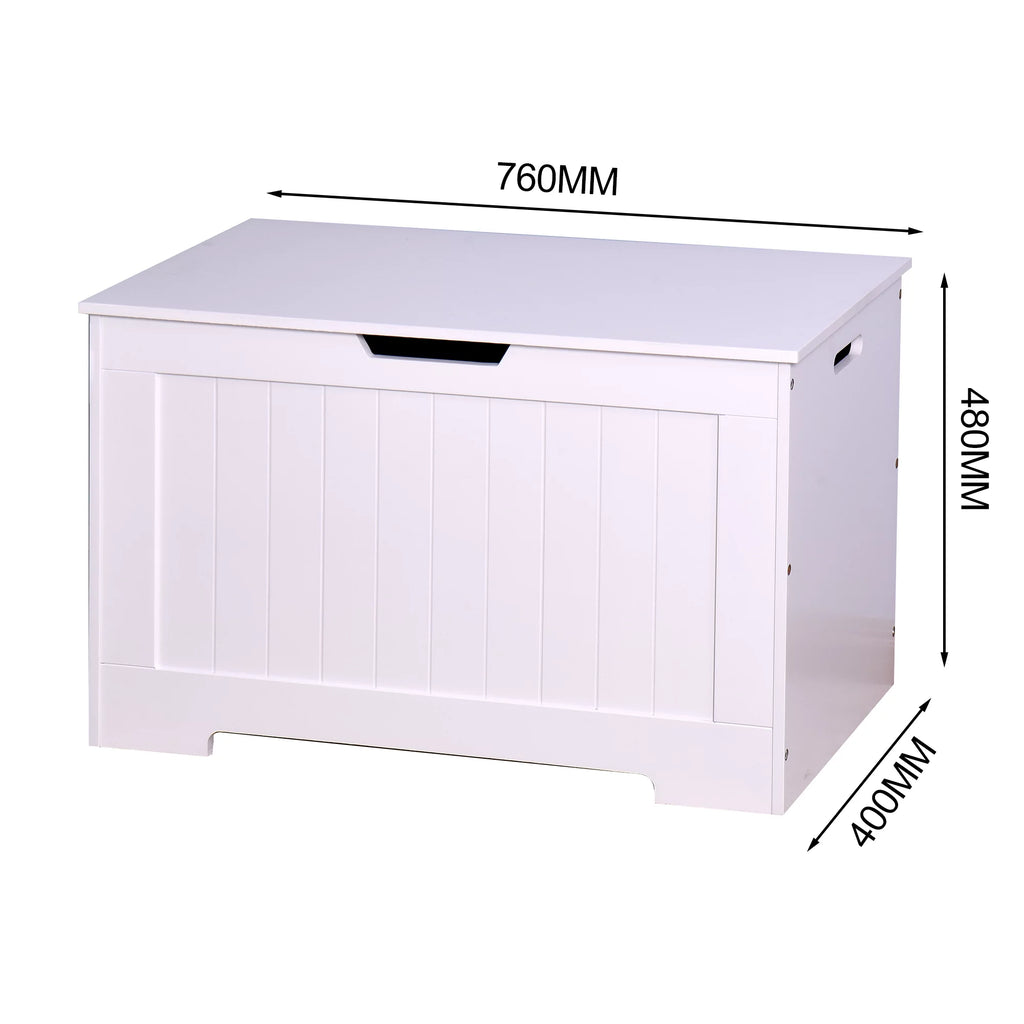 White Lift Top Storage Bench with Safety Hinge K396