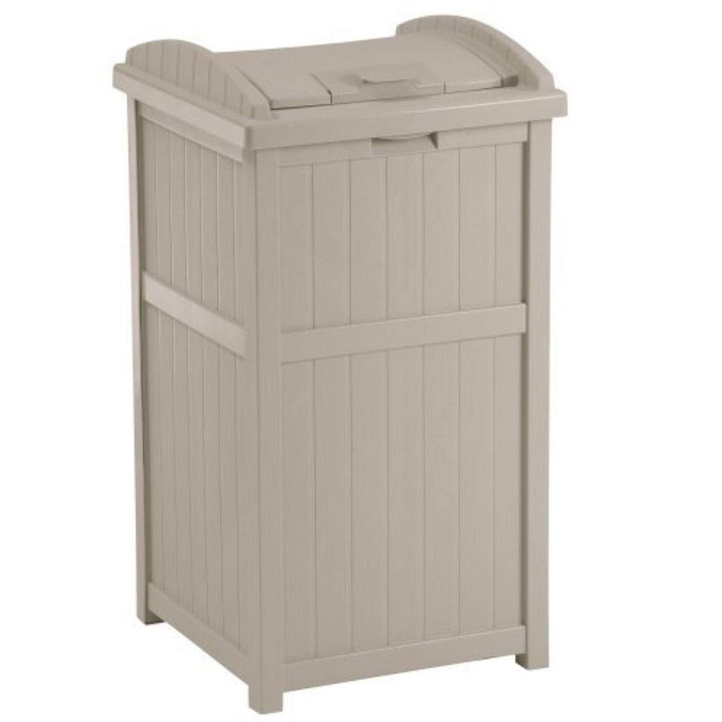 33 Gallon Beige and Brown 2 Pack Garbage Container L6581