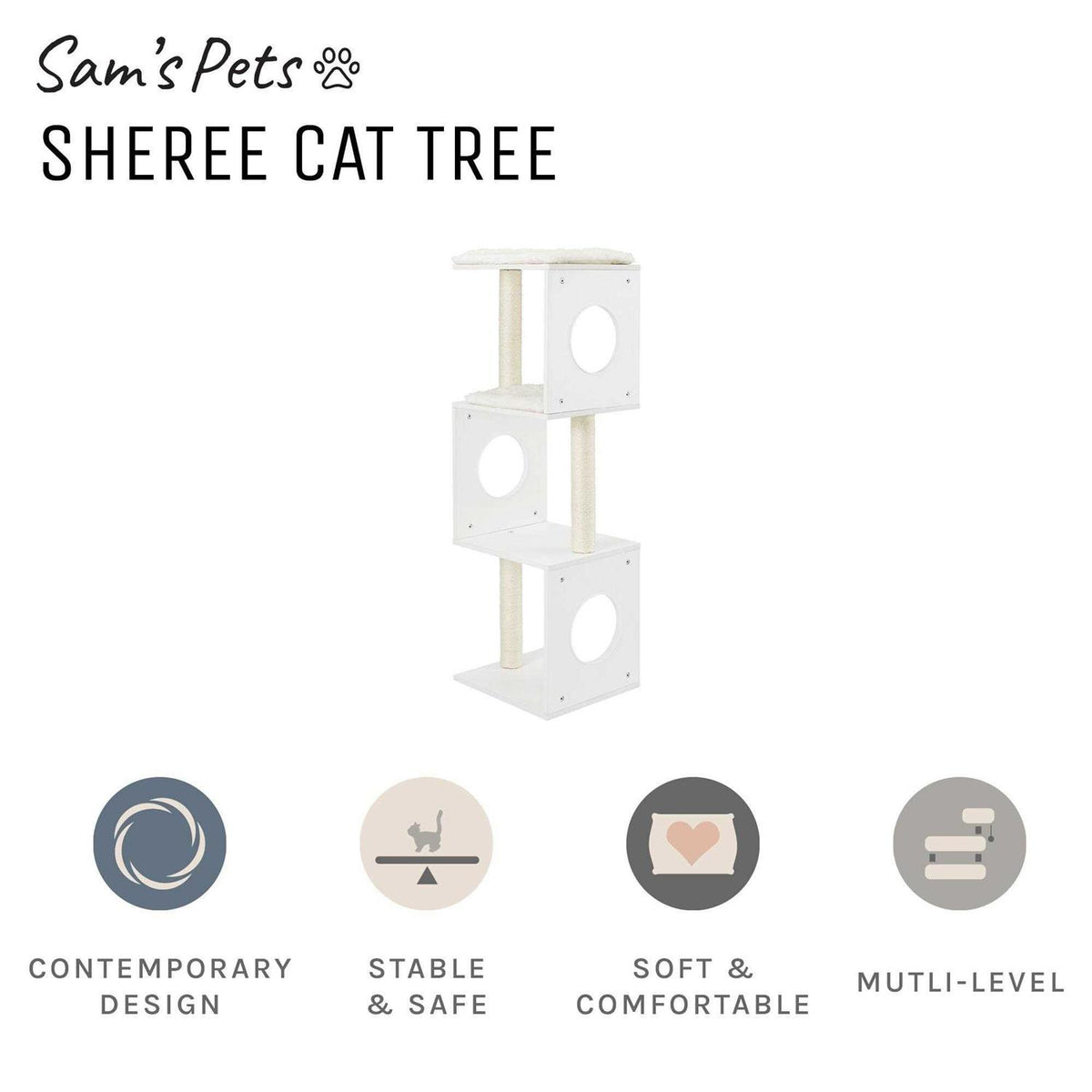 White Cat Tree E9769