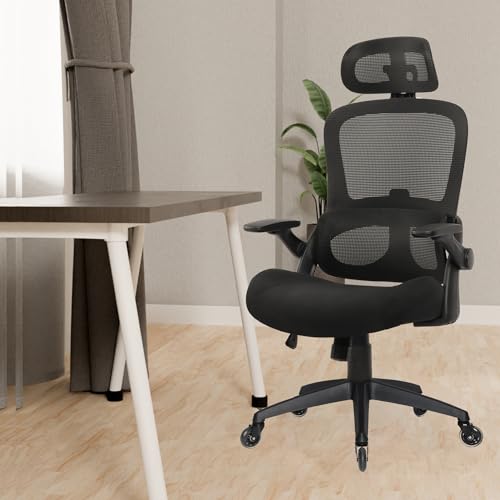 Black Ergonomic Mesh Office Chair with Lumbar Support T554595
