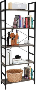 Grey 5 Tier Bookcase with Adjustable Shelves S560541