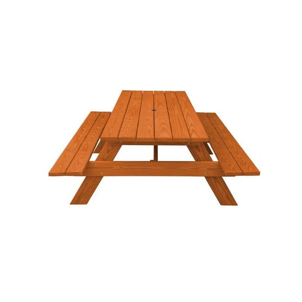 Solid Wood Outdoor Picnic Table with Umbrella Hole R16169