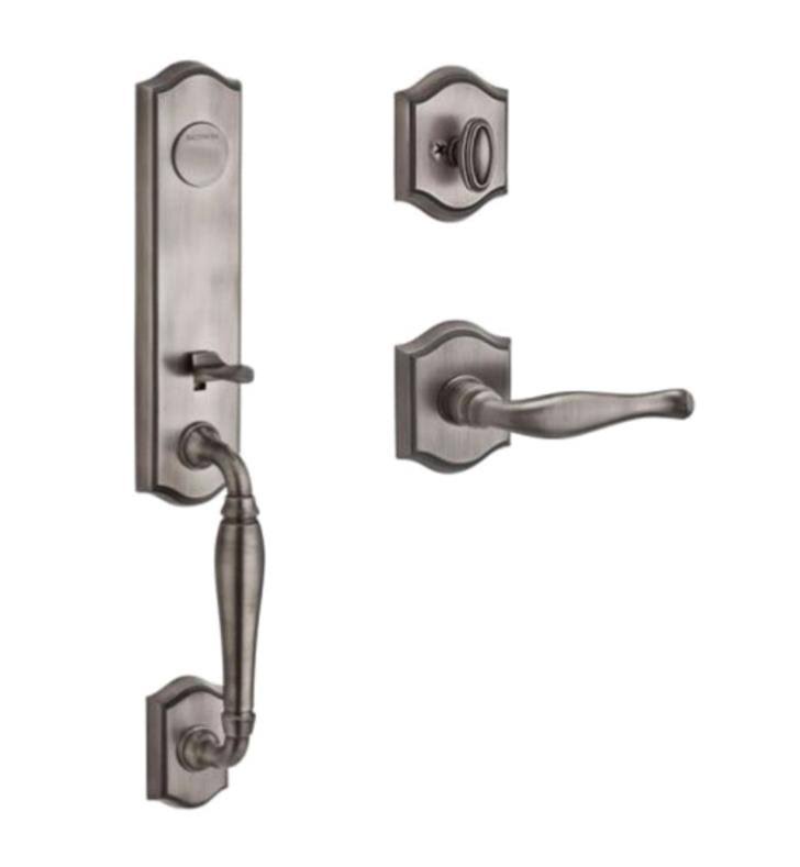 Polished Brass Full Dummy Handleset with Decorative Lever N746