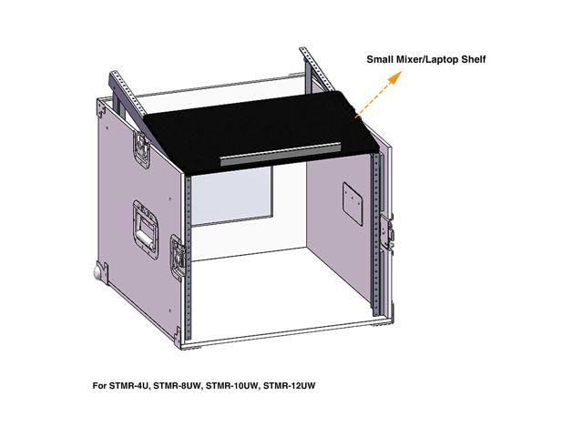8-Space Pa/dj Rack Road Case with Slant Mixer Top and Casters D8444