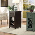 Black 1-Drawer Side Table T962