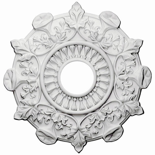 17 1/2x22OD x 4x22ID x 1x22P Hand-Painted Ultra Pure White Ceiling Medallion K380