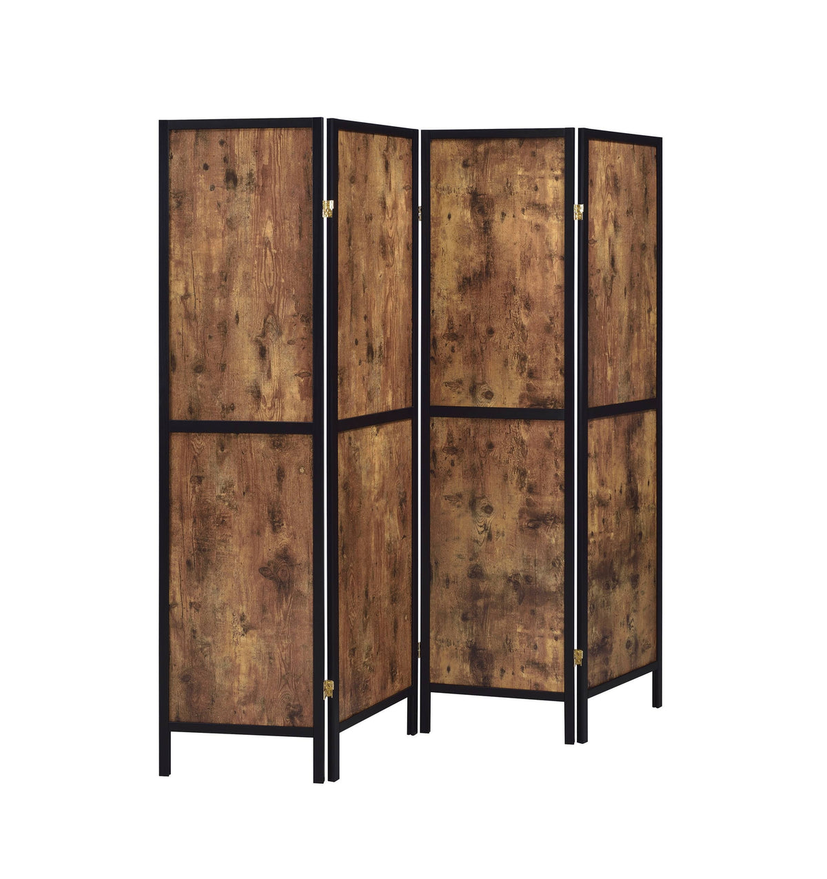 Antique Nutmeg 4 Panel Folding Screen J7125