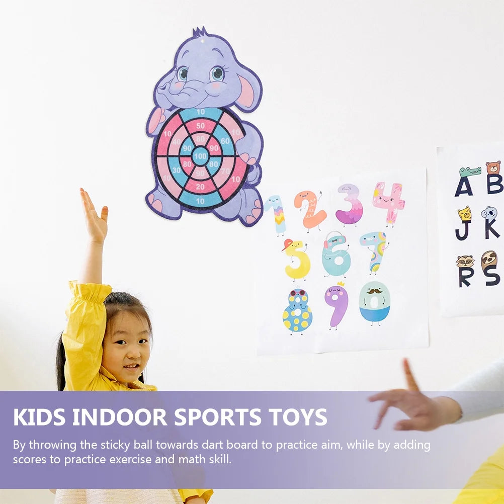 Kids Dart Board Game Sticky Balls Indoor Cartoon G445406