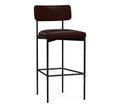 Leather Bar Height Bar Stool with Bronze Leg N630