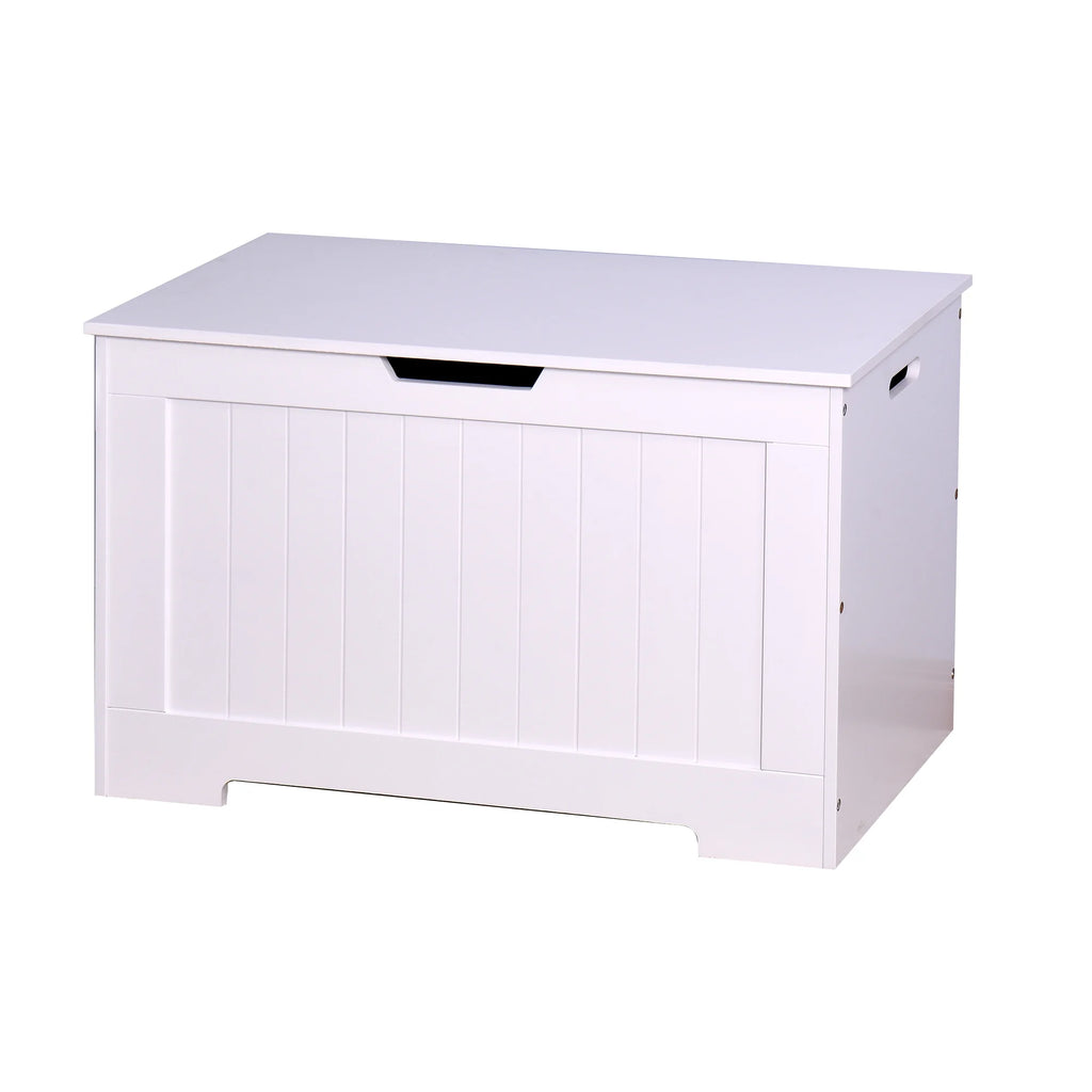 White Lift Top Storage Bench with Safety Hinge K396