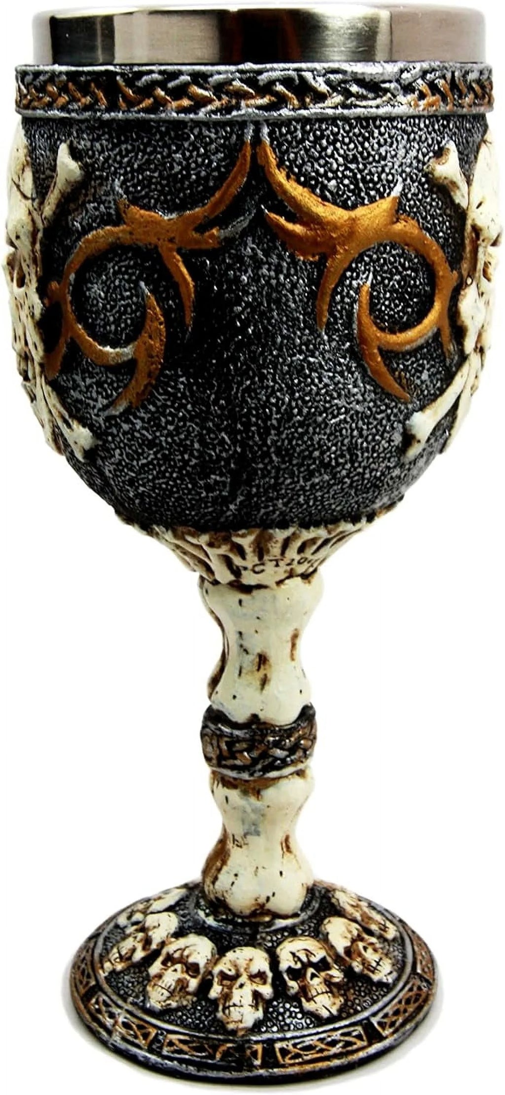 Skeleton Cross Bones Wine Goblet Chalice Figurine 6 Ounces T23909