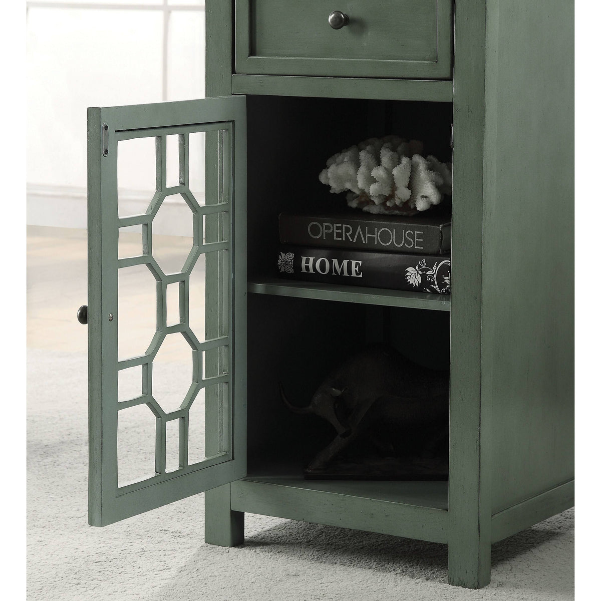 Black 1-Drawer Side Table T962