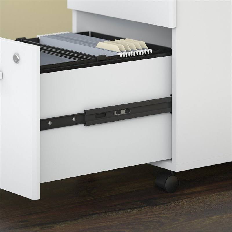 White 3 Drawer Mobile File Cabinet I126
