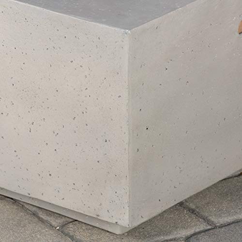Light Gray Outdoor Rectangular Fire Table with Tank Holder Y185