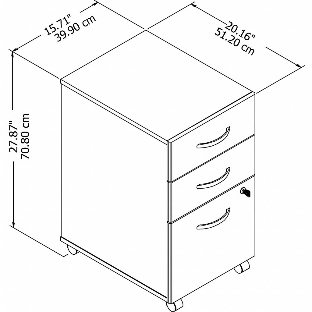 3 Drawer Mobile File Cabinet in Platinum Gray L207