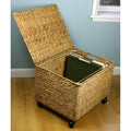 Wicker Storage Filing Cabinet with Wheels I286