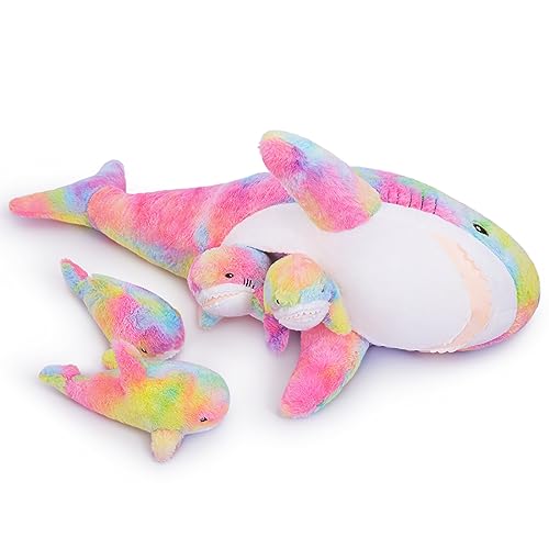 Pink Shark Plush Toy with 4 Little Sharks O1693