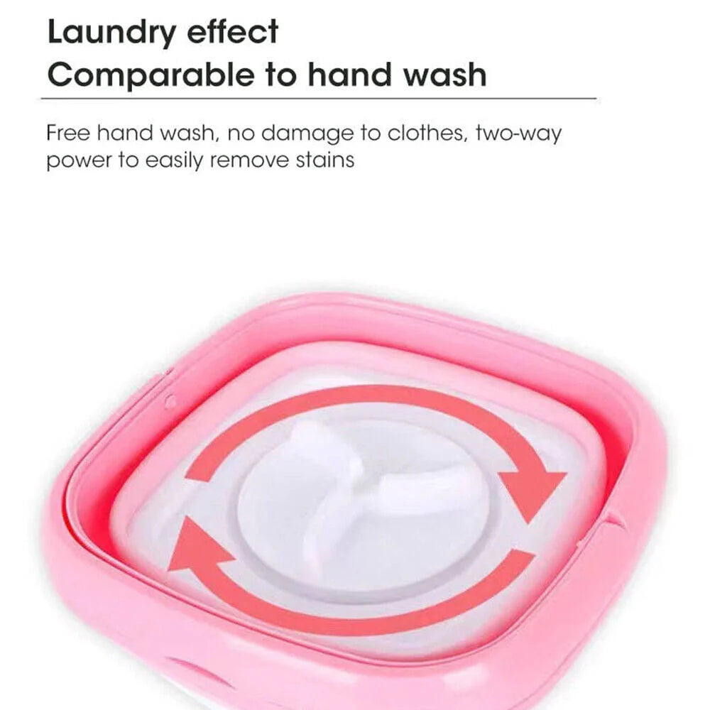 Portable Mini Washer with Dryer Pink Y88718