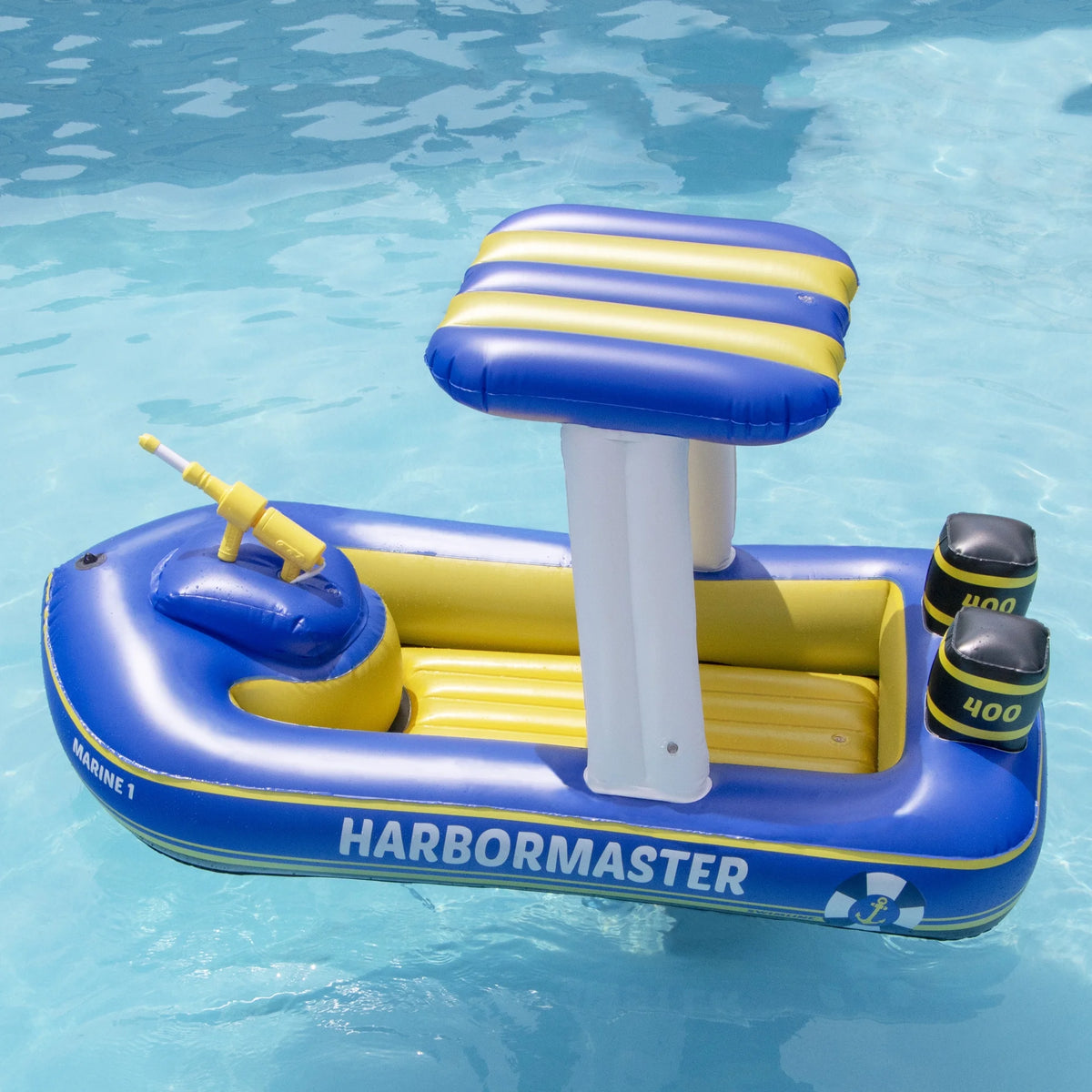 Inflatable Patrol Boat Pool Float with Water Squirter A195306