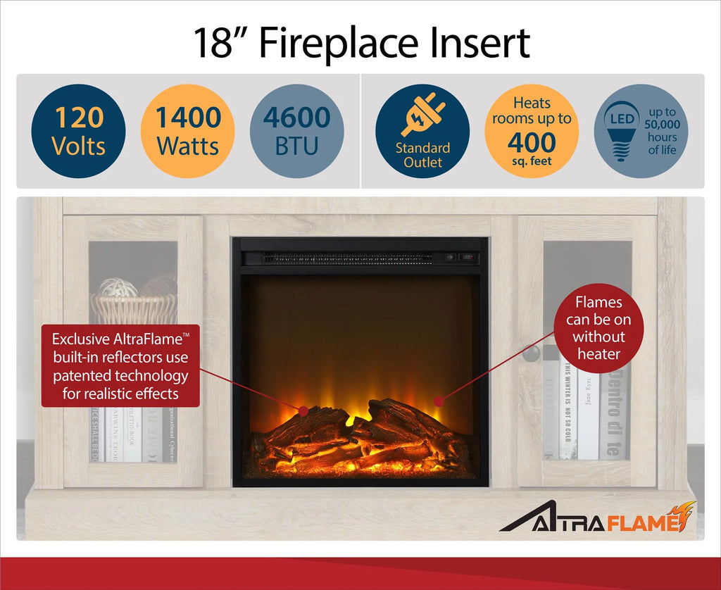 Electric Fireplace TV Console for TVs up to 50" Dove Gray M3045