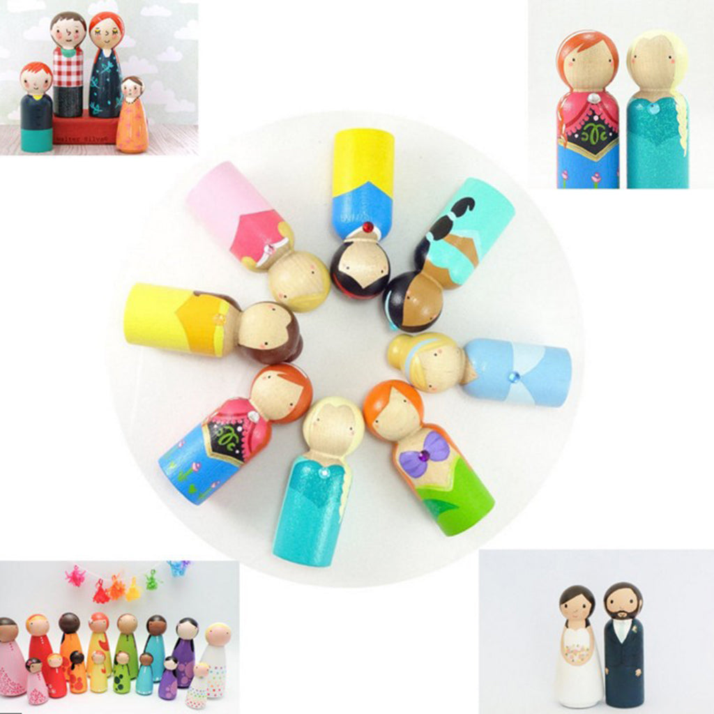 24Pcs Unpainted Wooden Peg Dolls N94264