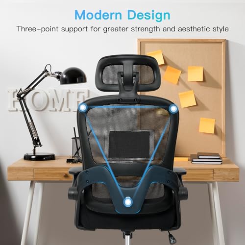 Black Ergonomic Mesh Office Chair with Lumbar Support T554595