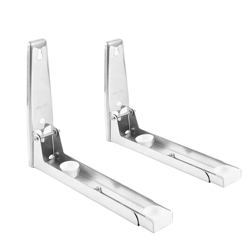Adjustable 304 Stainless Steel Folding Wall-Mounted Microwave Oven Holder Bracket Shelf T205312