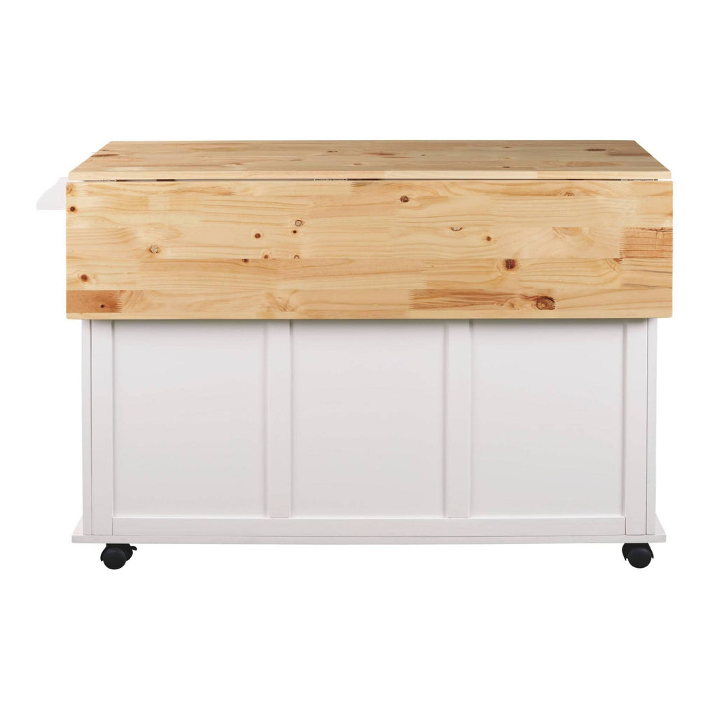 White/Light Brown Kitchen Cart B593