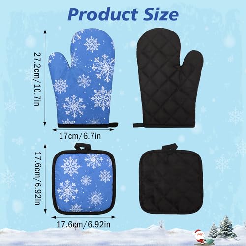 4PCS Christmas Oven Mitts and Potholders Set N197