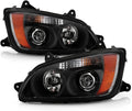 Black Housing Projector Headlight Headlamps Pair Set B7095