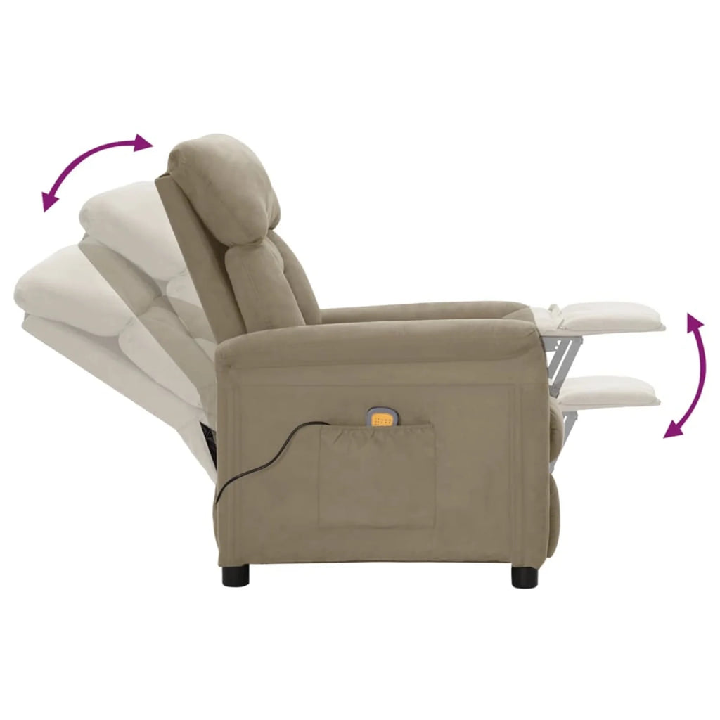 Electric Massage Recliner Faux Leather Sofa Chair with Adjustable Footrest and Side Pocket Z847